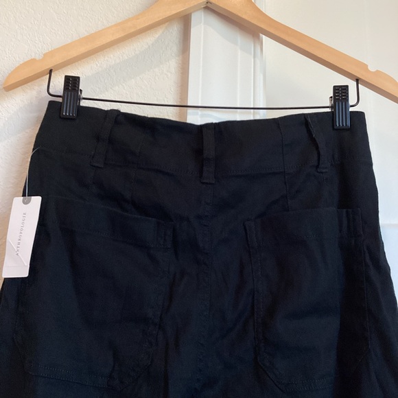 Anthropologie COLETTE Cropped Wide-Leg Linen Pants Maeve NEW 27 Black - Picture 11 of 12